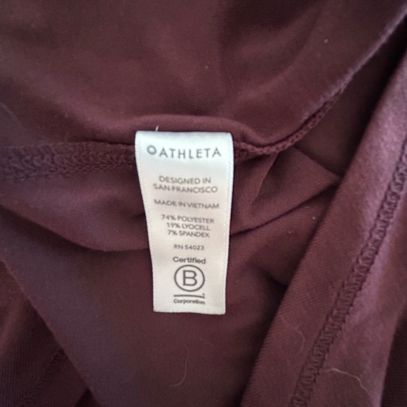 Athleta tank top size small, burgundy purple color, loose, knot in back - Picture 4 of 4
